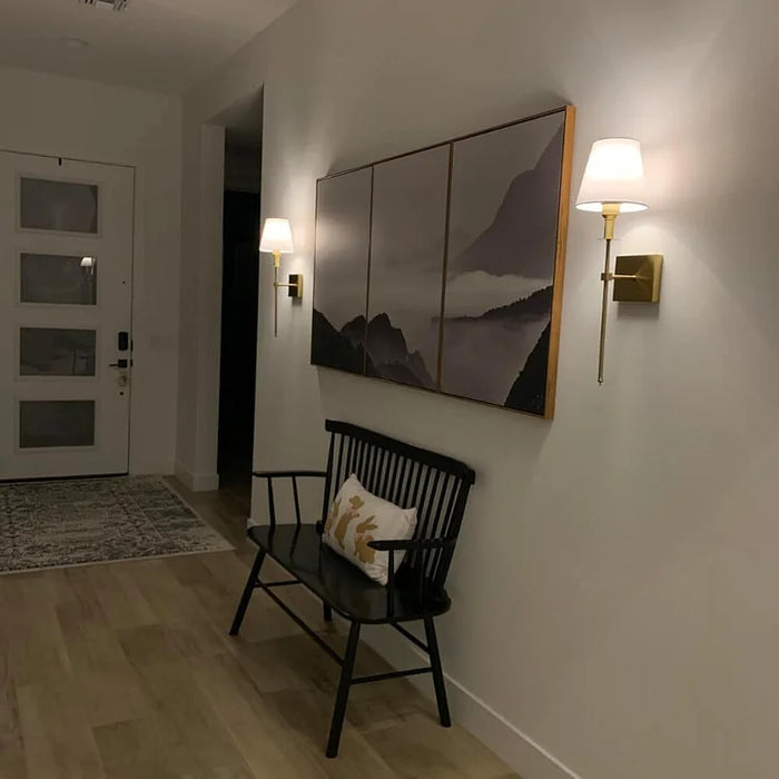 Draadloze wandlamp klassiek met lampenkap – elegante lamp voor woonkamer en slaapkamer (2 stuks)
