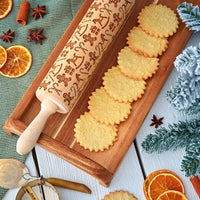 Rolstok met patroon | Deegroller met uitstekers voor Kerstmis | DeegVorm