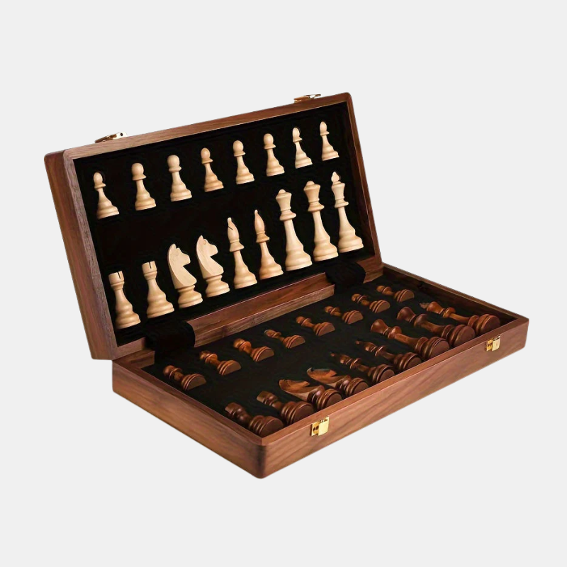 Houten Schaakspel van Hoge Kwaliteit voor Competitief Spel en Verzameling