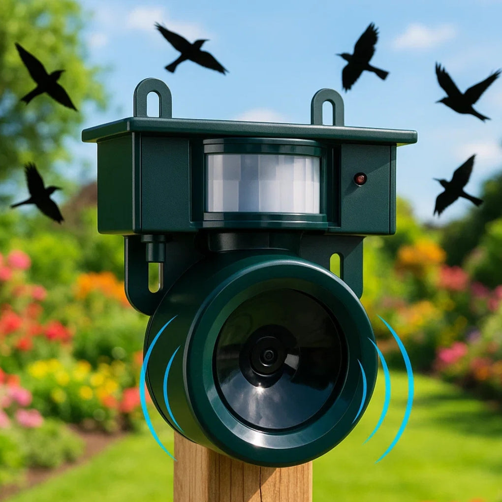 TerraGuard | Weerbestendige vogelverschrikker met PIR en zonne-energie