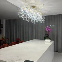 Exclusieve kroonluchter met kristallen bladeren – takken effect, moderne elegantie