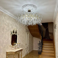 Exclusieve kroonluchter met kristallen bladeren – takken effect, moderne elegantie