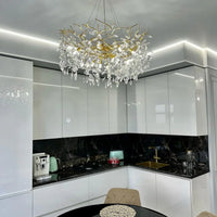Exclusieve kroonluchter met kristallen bladeren – takken effect, moderne elegantie