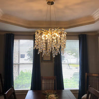 Exclusieve kroonluchter met kristallen bladeren – takken effect, moderne elegantie