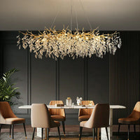 Exclusieve kroonluchter met kristallen bladeren – takken effect, moderne elegantie