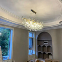 Exclusieve kroonluchter met kristallen bladeren – takken effect, moderne elegantie