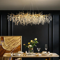 Exclusieve kroonluchter met kristallen bladeren – takken effect, moderne elegantie