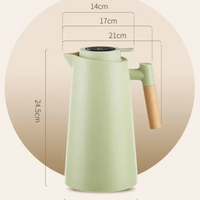 LumaTemp Thermoskan met Houten Handgreep en Temperatuurweergave