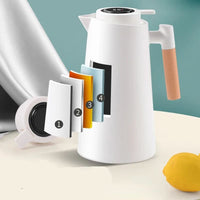 Thermoskan met temperatuurweergave | Isolatiefles 1 liter voor koffie & thee | Heatina