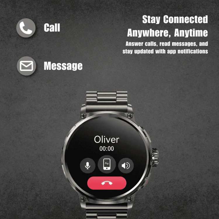 Titan Tough Smartwatch – 10 Dagen Batterijduur, Oproepmeldingen en 24/7 Gezondheidsmonitoring