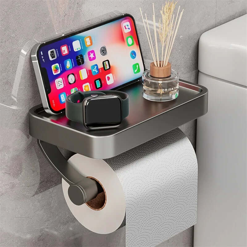 Toiletpapierhouder van roestvrij staal | Toiletrolhouder met opbergruimte | WC rollenhouder | Rollix