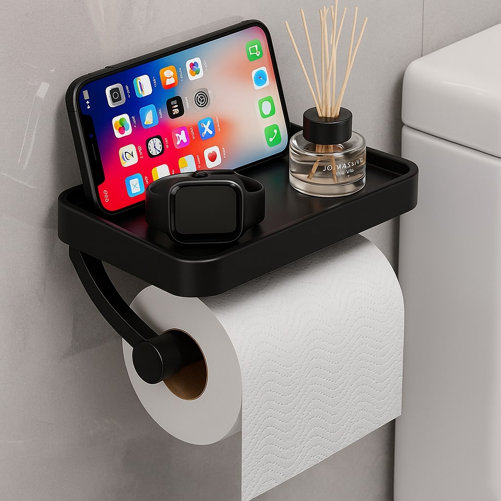 Toilettenpapierhouder van roestvrij staal | WC papierhouder met opbergruimte | WC rolhouder | Rollix