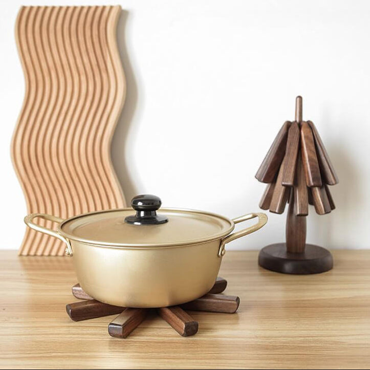 Houten onderzetters | Tafelonderzetters met modern design | HoutKunst (3 stuks)