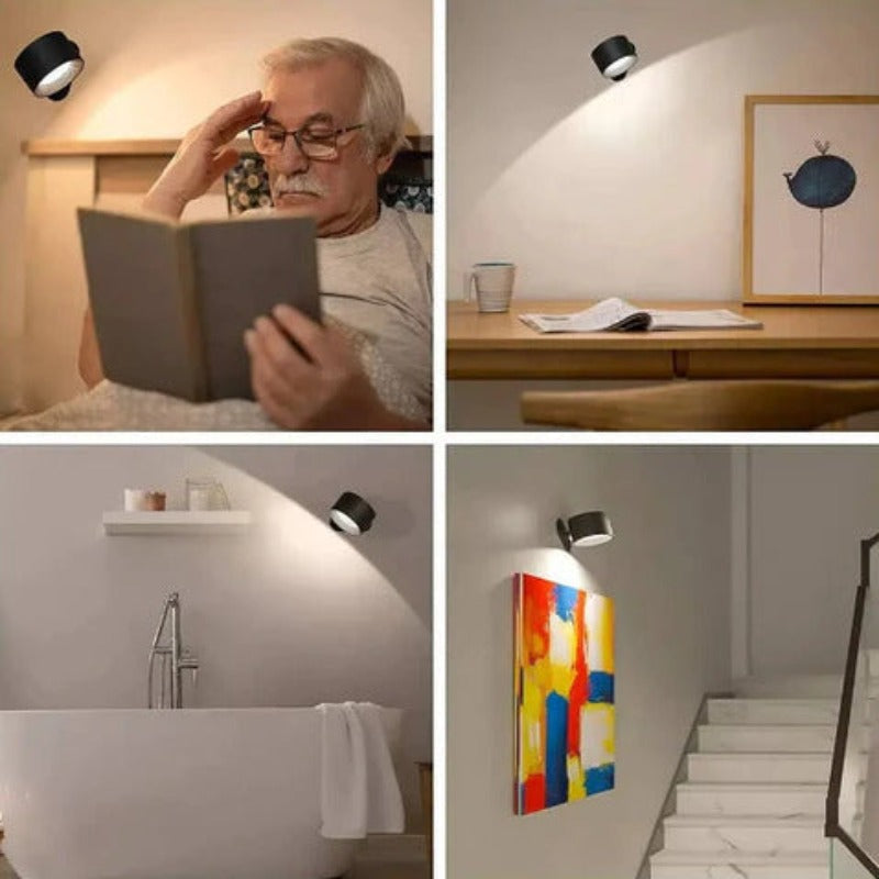 360° Wandlamp - Oplaadbaar via USB | Draadloos & Eenvoudig te Monteren