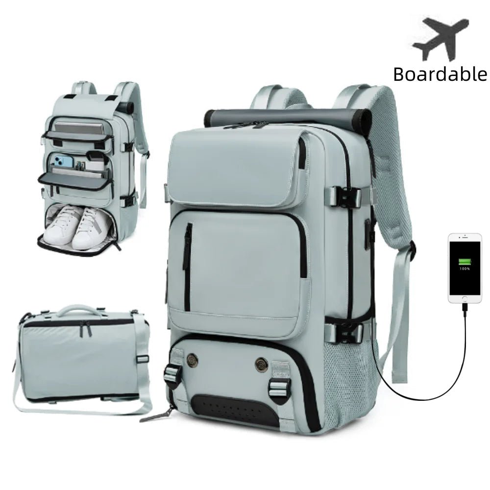 TRAVELMAX Pack – Waterdichte Reisrugzak met USB-poort, Schoencompartiment & Antidiefstal Zak