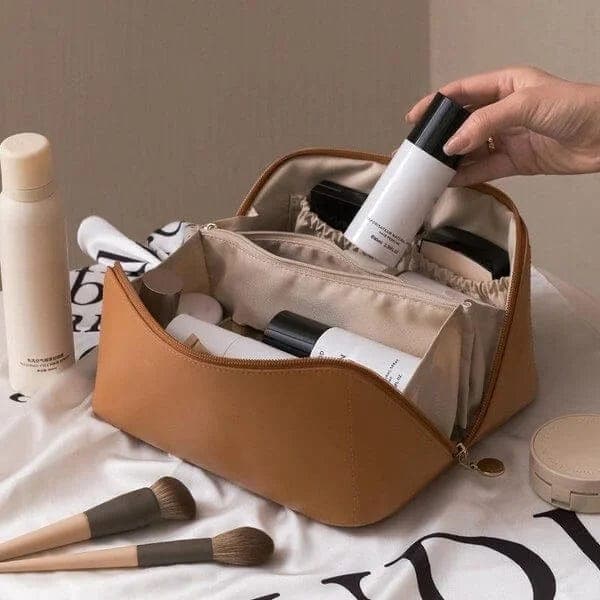 BellaPack Make-up Tas met Grote Opening | Waterdicht & Verstelbare Vakken | 26x11x15 cm | Voor Reizen & Dagelijks Gebruik
