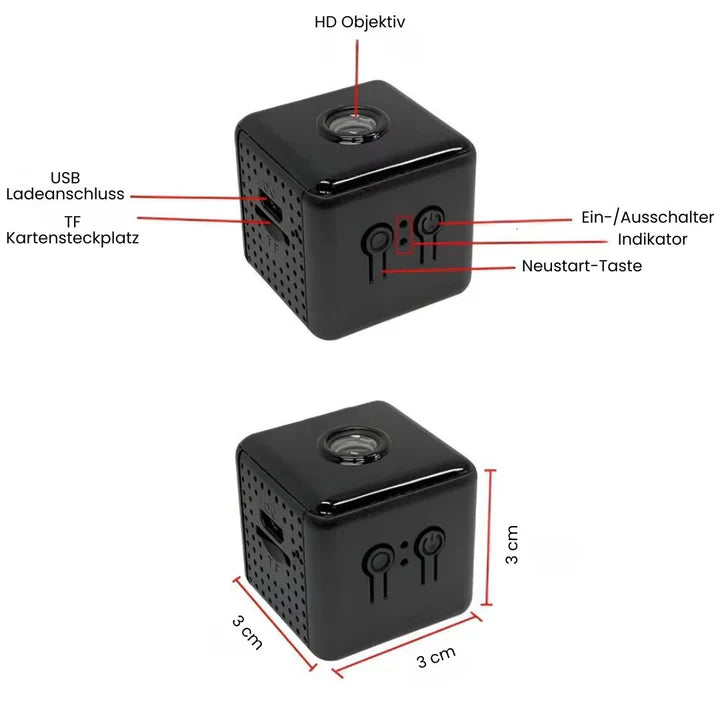 Bewakingscamera via WLAN | Mini HD Camera | Draadloze Beveiligingscamera | Clariox