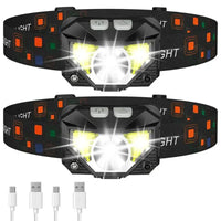 Ultra-heldere hoofdlamp met bewegingssensor - 2 verpakkingen