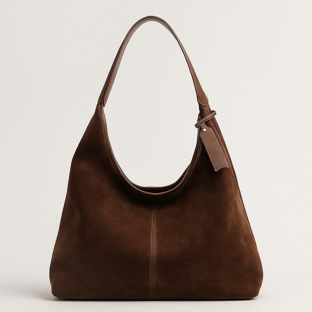Schoudertas voor dames | Schoudertas van Suède | Vintage Tas | Lederin