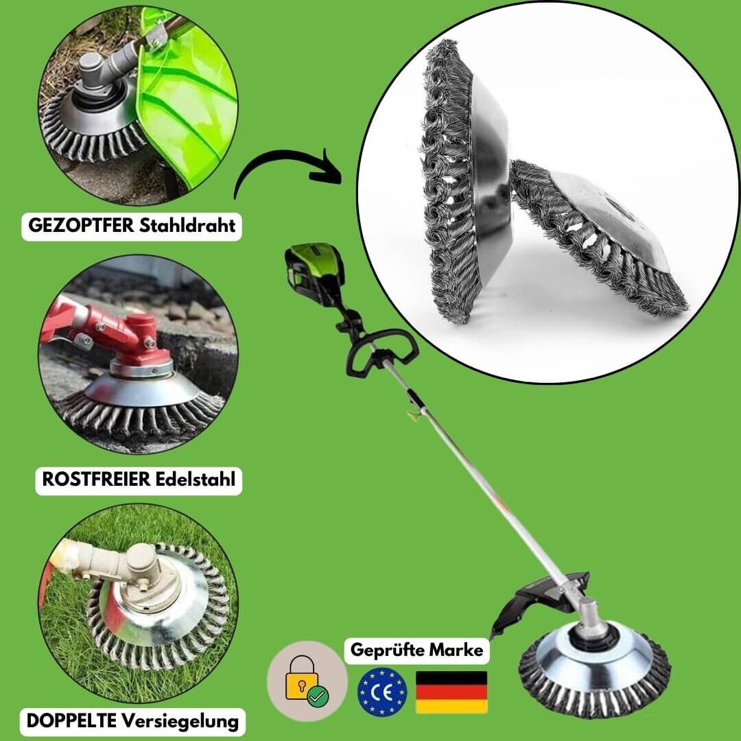 Onkruidborstel voor Grastrimmer | Onkruid vernietigen | TuinStaal