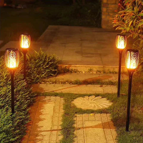 Buiten Zonne-energie Lamp - Vlam Effect | Waterdicht