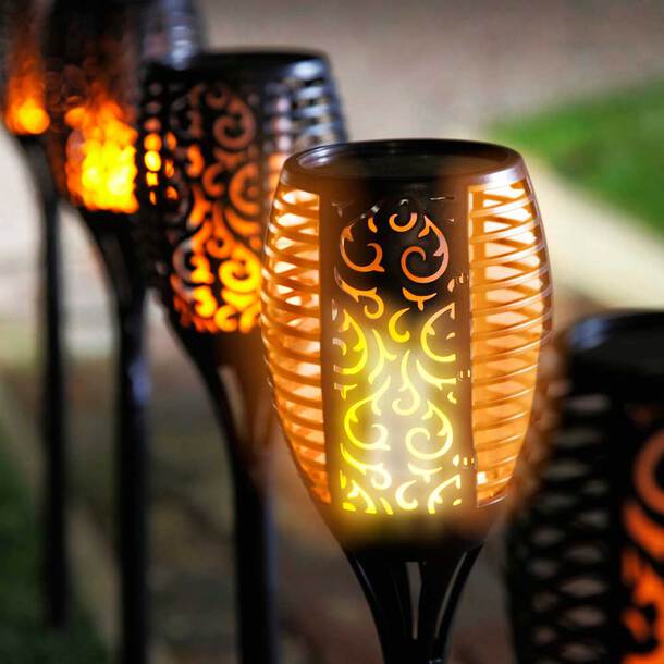 Buiten Zonne-energie Lamp - Vlam Effect | Waterdicht