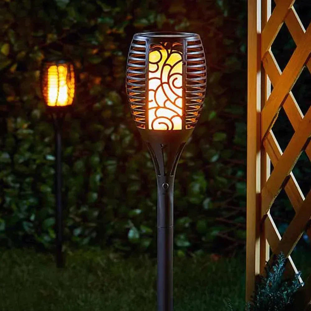 Buiten Zonne-energie Lamp - Vlam Effect | Waterdicht