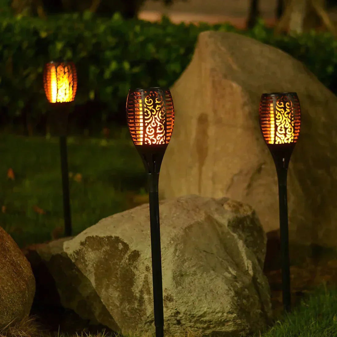 Buiten Zonne-energie Lamp - Vlam Effect | Waterdicht