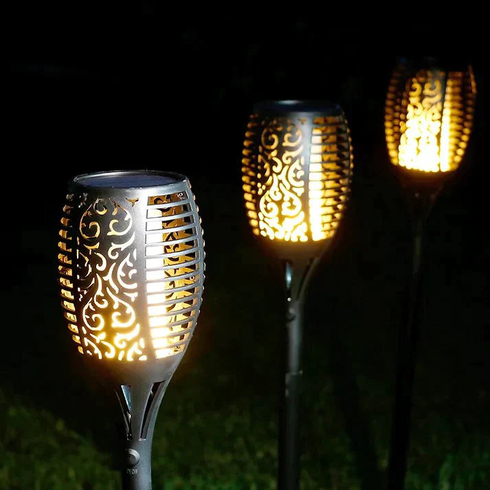 Buiten Zonne-energie Lamp - Vlam Effect | Waterdicht