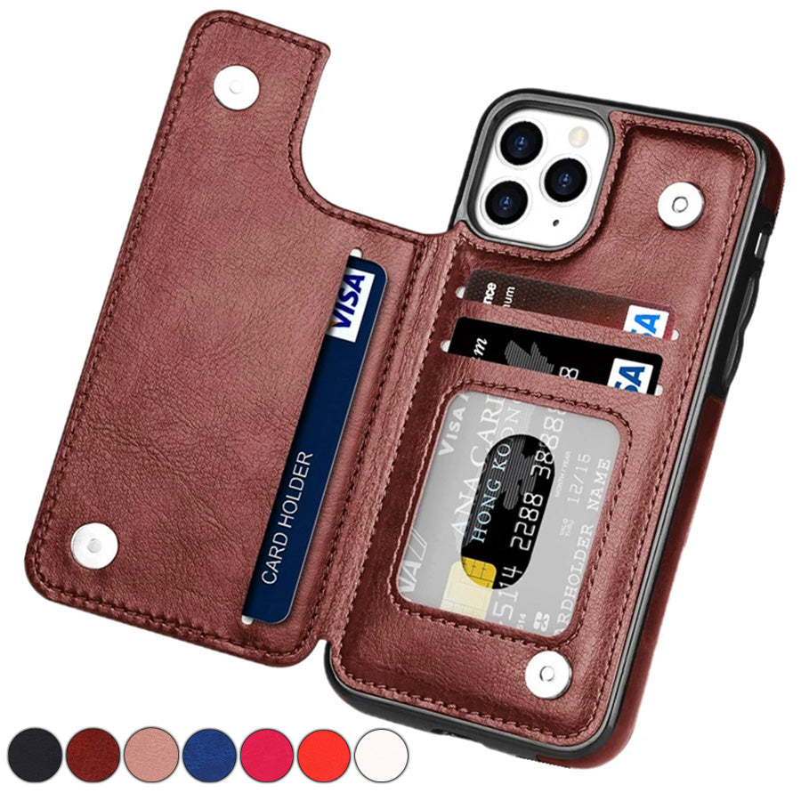 LeatherGuard | Elegante Leren Hoes met Kaartsleuven en Magnetische Sluiting | Vanero