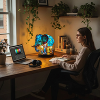 VitraGlow | Artistieke lamp met dierenmotieven in gekleurd glas