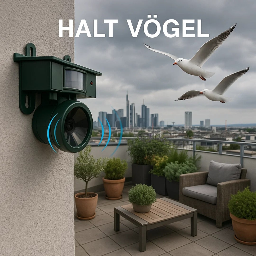 Duiven verjagen van Balkon & Tuin | Vogelafschrikapparaat | VogelBlock