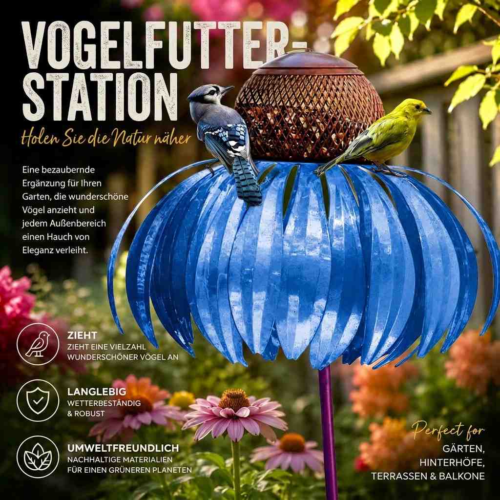 Vogelfeeder van metaal | Bloemenrust