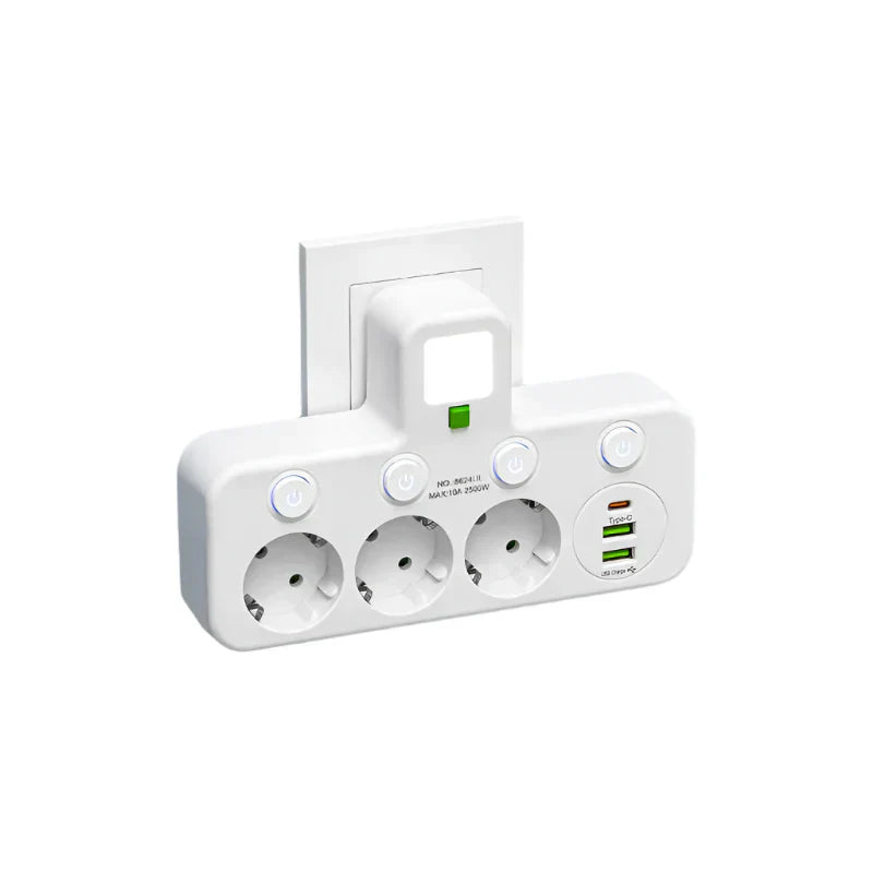 VoltSafe | Multi Stopcontact – Veilige Oplading voor Alle Apparaten