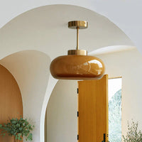 Elegante hanglamp met glazen kap