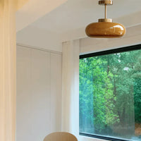 Elegante hanglamp met glazen kap