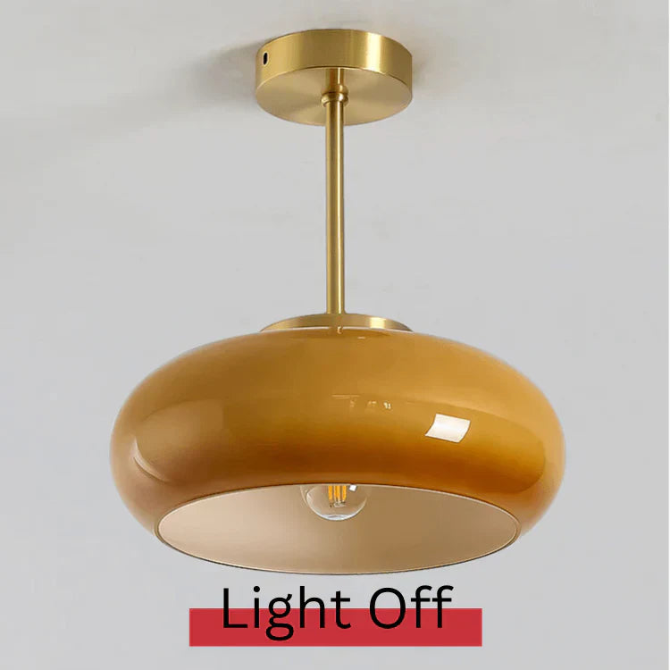 Elegante hanglamp met glazen kap
