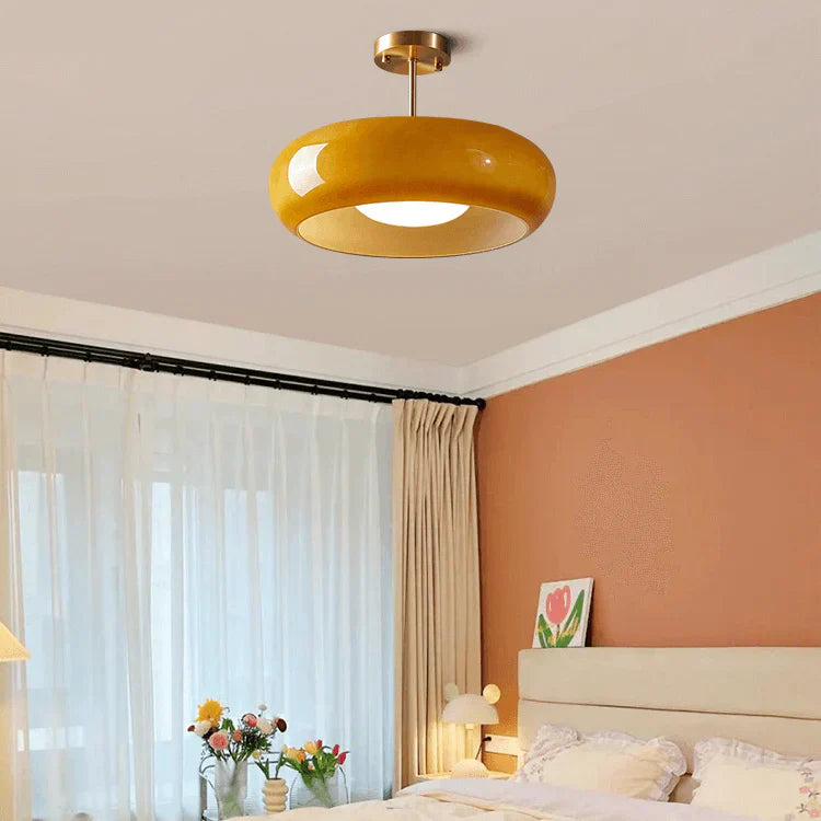 Elegante hanglamp met glazen kap
