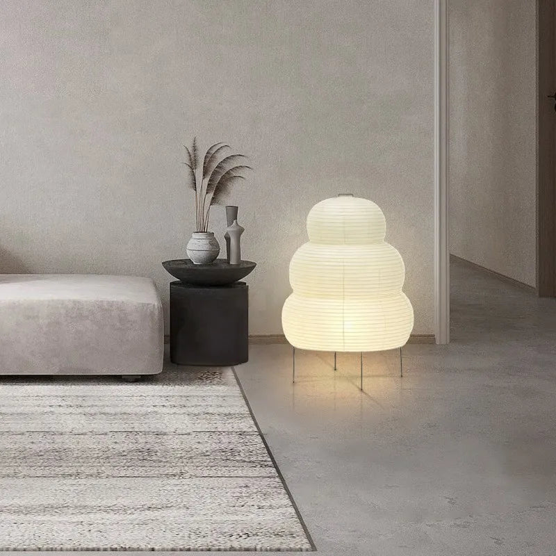 SabiGlow - Artistieke vloerlamp van rijstpapier Wabi Sabi met verstelbare standaard