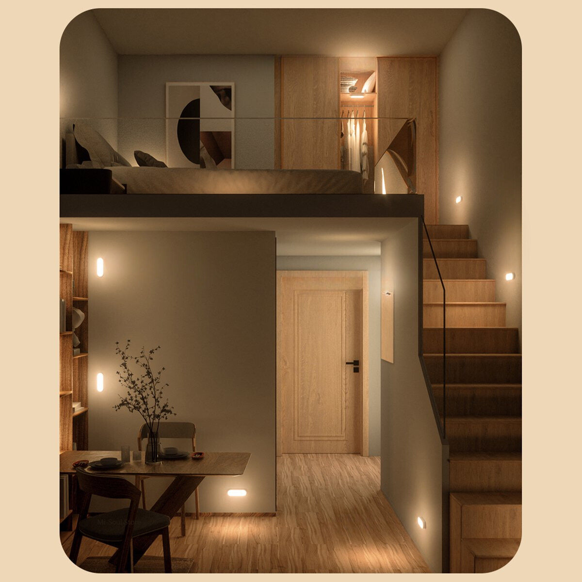 Wandlamp voor binnen met bewegingssensor | Nachtlamp met accu | Wandlamp | WandSchein