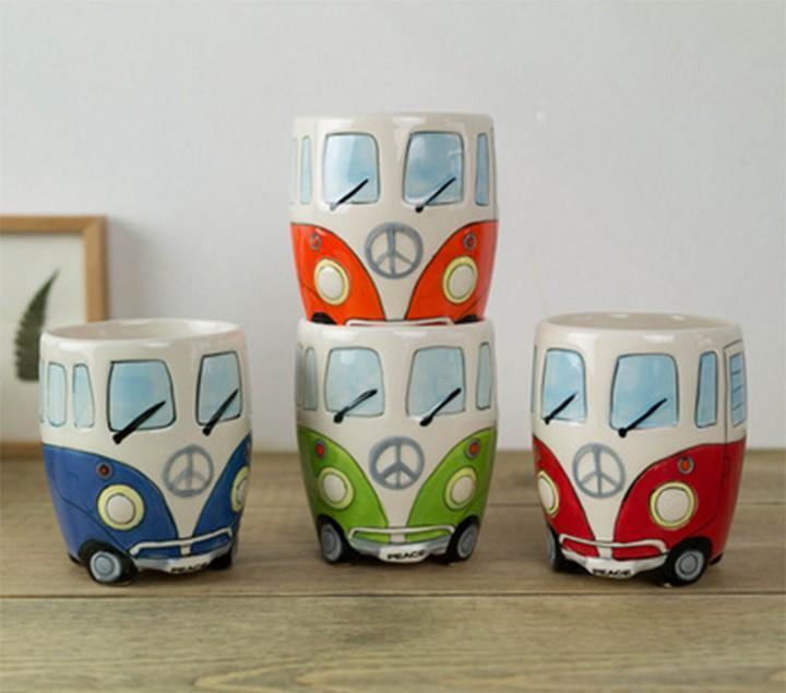 GroovyCup Camperbus-Becher – Retro-keramische Koffiemok 330 ml
