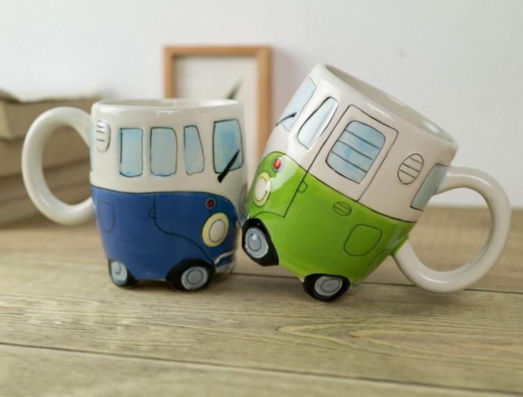 GroovyCup Camperbus-Becher – Retro-keramische Koffiemok 330 ml