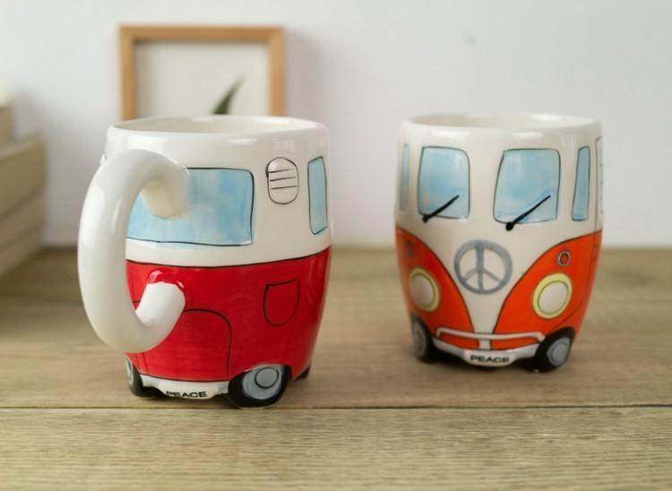 GroovyCup Camperbus-Becher – Retro-keramische Koffiemok 330 ml