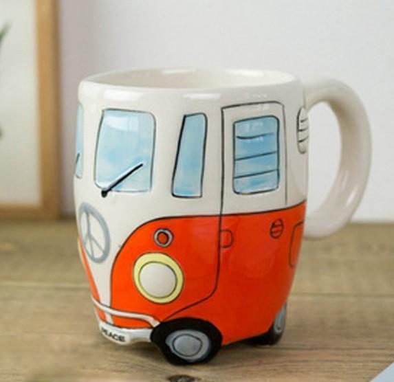 GroovyCup Camperbus-Becher – Retro-keramische Koffiemok 330 ml