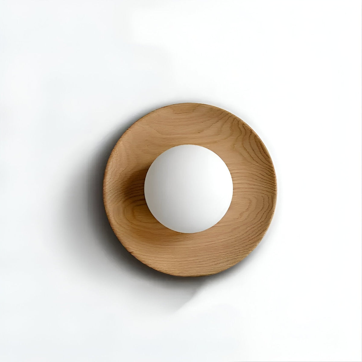 Noordse Minimalistische Natuurlijke Houten LED Wandlamp