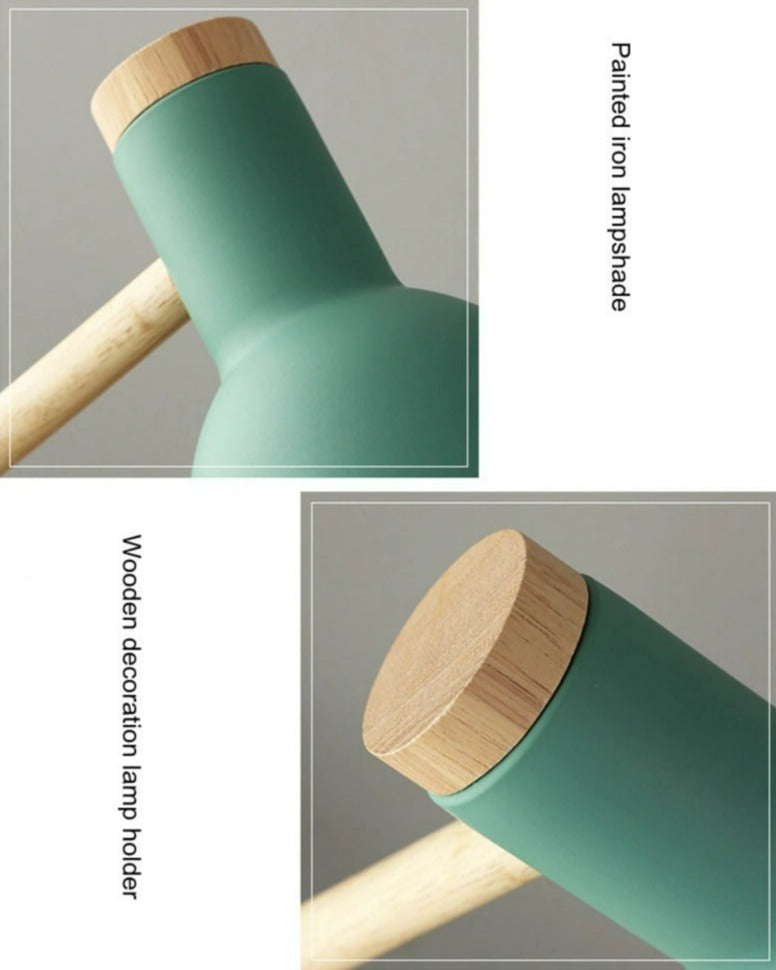 Brehn | Nordivio Scandinavische Tafellamp | Verstelbaar & Opvouwbaar | Hout & Metaal | Hoogte 45 cm