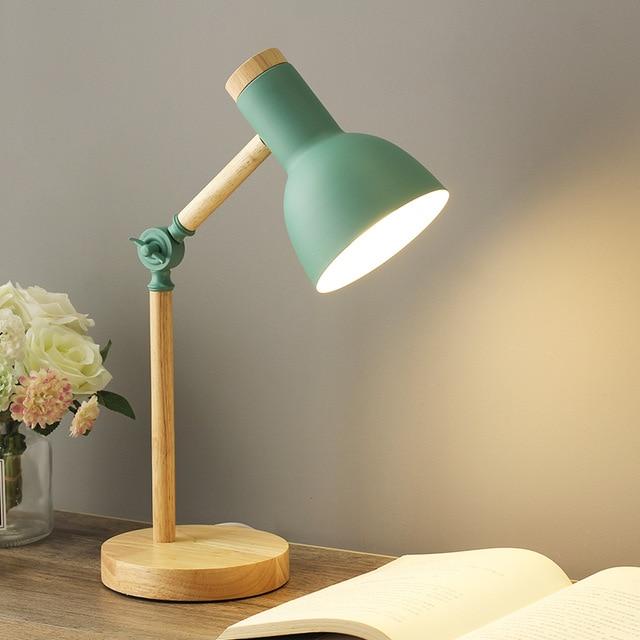 Brehn | Nordivio Scandinavische Tafellamp | Verstelbaar & Opvouwbaar | Hout & Metaal | Hoogte 45 cm
