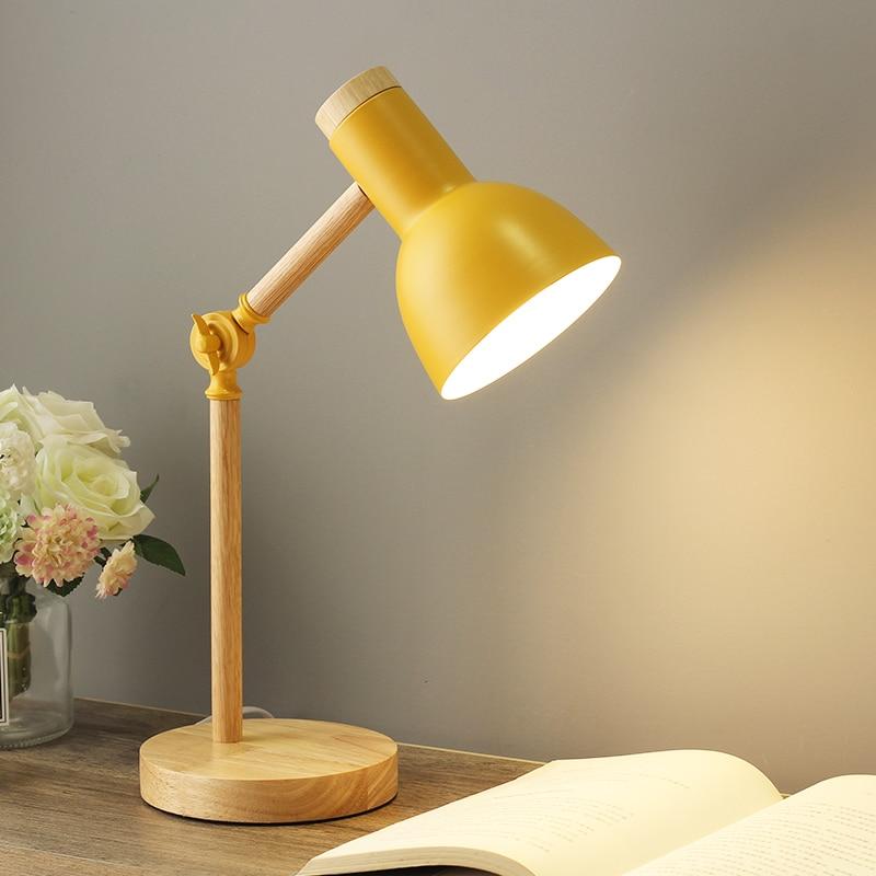 Brehn | Nordivio Scandinavische Tafellamp | Verstelbaar & Opvouwbaar | Hout & Metaal | Hoogte 45 cm