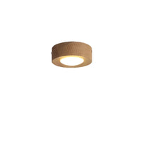 Houten LED Plafondlamp met Walnootafwerking en Minimalistisch Rond Ontwerp