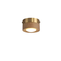 Houten LED Plafondlamp met Walnootafwerking en Minimalistisch Rond Ontwerp